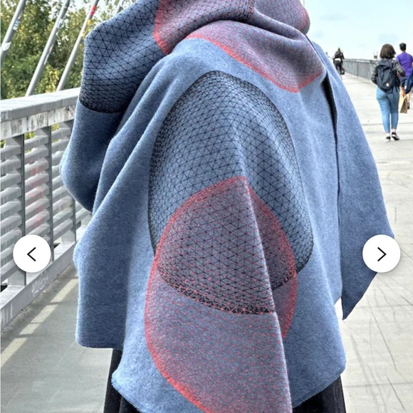 Accessories - Oversized hand printed fleece triangle scarf